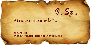 Vincze Szervác névjegykártya