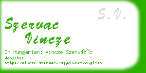 szervac vincze business card
